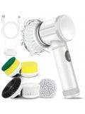 Cordless Electric Spin Scrubber — 
5 Brush Heads Included