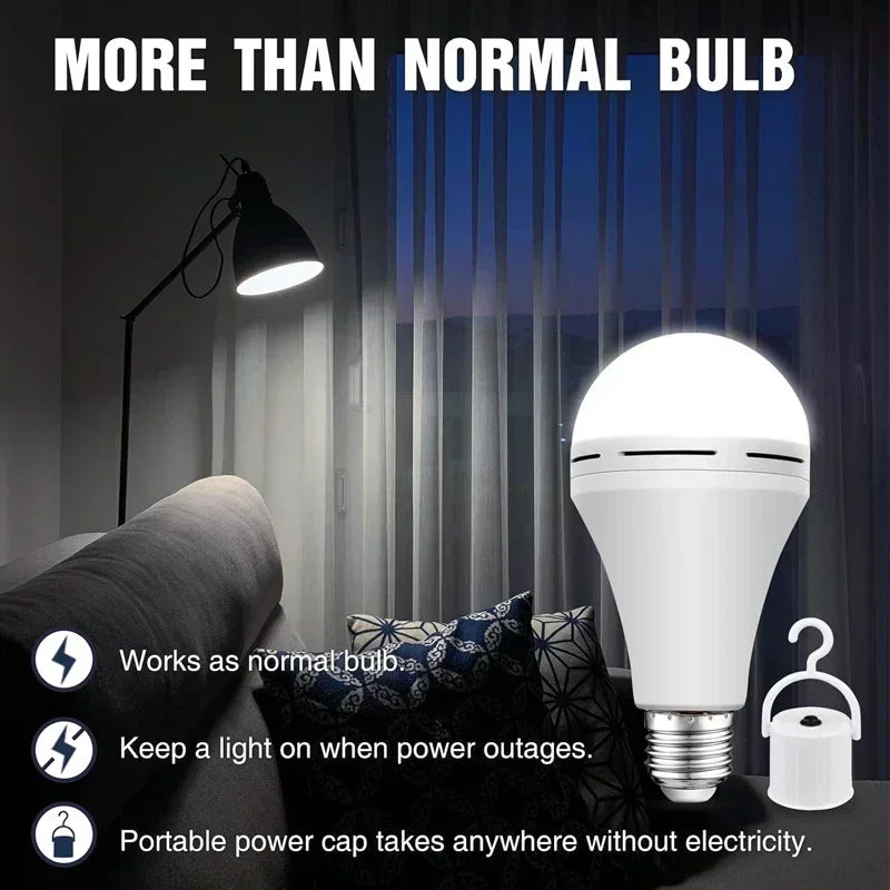 Emergency Rechargeable LED Bulb — 
Works During Power Outages